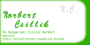 norbert csillik business card